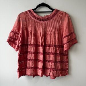 Wilfred Aritzia Beaudry Blouse in Coral